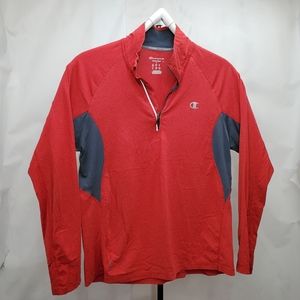 Champion Performax Men's Large Active Long Sleeve Shirt Red and Gray